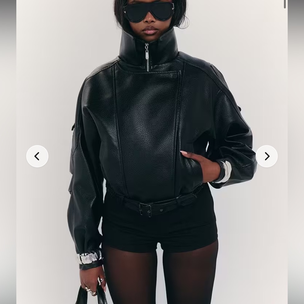 EGO Belted Biker leather Jacket
